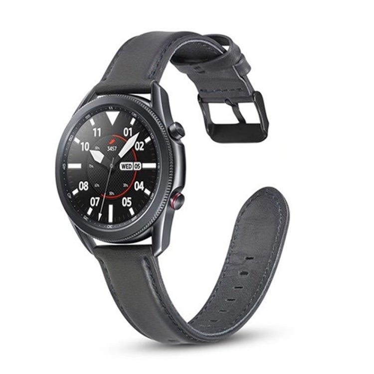 Bracelet de remplacement en cuir à texture plate, For Samsung Galaxy Watch 3 41mm, For Samsung Galaxy Watch 3 45mm