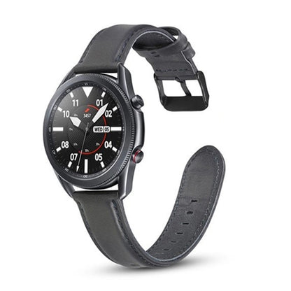 Bracelet de remplacement en cuir à texture plate, For Samsung Galaxy Watch 3 41mm, For Samsung Galaxy Watch 3 45mm