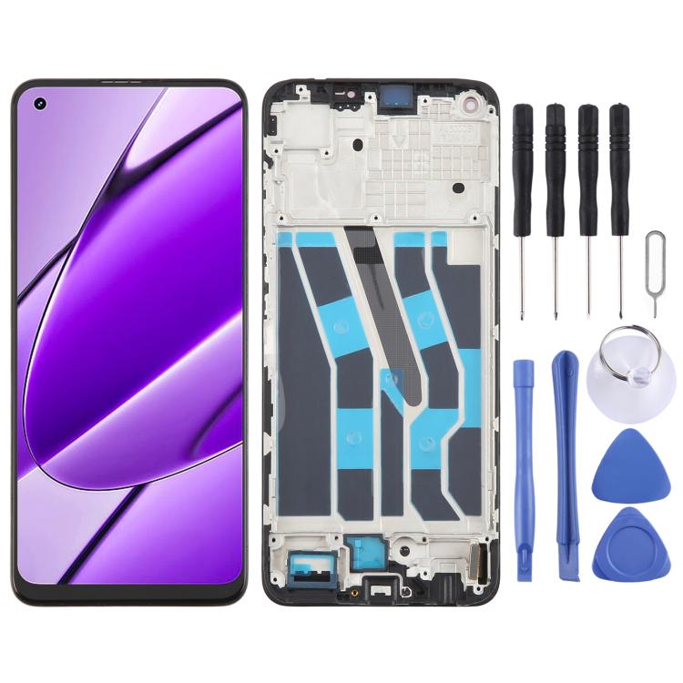 Écran OLED LCD numériseur complet avec cadre, For Realme 12+ 5G RMX3867, For Realme 11 4G RMX3636