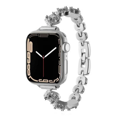 Bracelet de montre en métal à motif trèfle à quatre feuilles et diamants xDfind, For Apple Watch 42 / 44 / 45 / 46 / 49mm, For Apple Watch 38 / 40 / 41 / S10 42mm