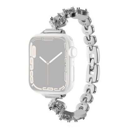 Bracelet de montre en métal à motif trèfle à quatre feuilles et diamants xDfind, For Apple Watch 42 / 44 / 45 / 46 / 49mm, For Apple Watch 38 / 40 / 41 / S10 42mm