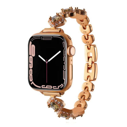 Bracelet de montre en métal à motif trèfle à quatre feuilles et diamants xDfind, For Apple Watch 42 / 44 / 45 / 46 / 49mm, For Apple Watch 38 / 40 / 41 / S10 42mm