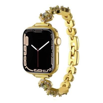 Bracelet de montre en métal à motif trèfle à quatre feuilles et diamants xDfind, For Apple Watch 42 / 44 / 45 / 46 / 49mm, For Apple Watch 38 / 40 / 41 / S10 42mm