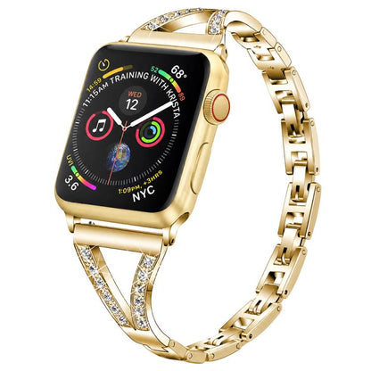 Bracelet de montre xDfind en acier inoxydable à chevrons et diamants, For Apple Watch 42 / 44 / 45 / 46 / 49mm, For Apple Watch 38 / 40 / 41 / S10 42mm