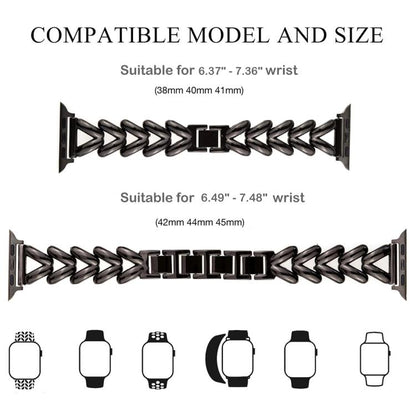 Bracelet de montre en métal en forme de V xDfind, For Apple Watch 42 / 44 / 45 / 46 / 49mm, For Apple Watch 38 / 40 / 41 / S10 42mm