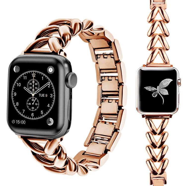 Bracelet de montre en métal en forme de V xDfind, For Apple Watch 42 / 44 / 45 / 46 / 49mm, For Apple Watch 38 / 40 / 41 / S10 42mm