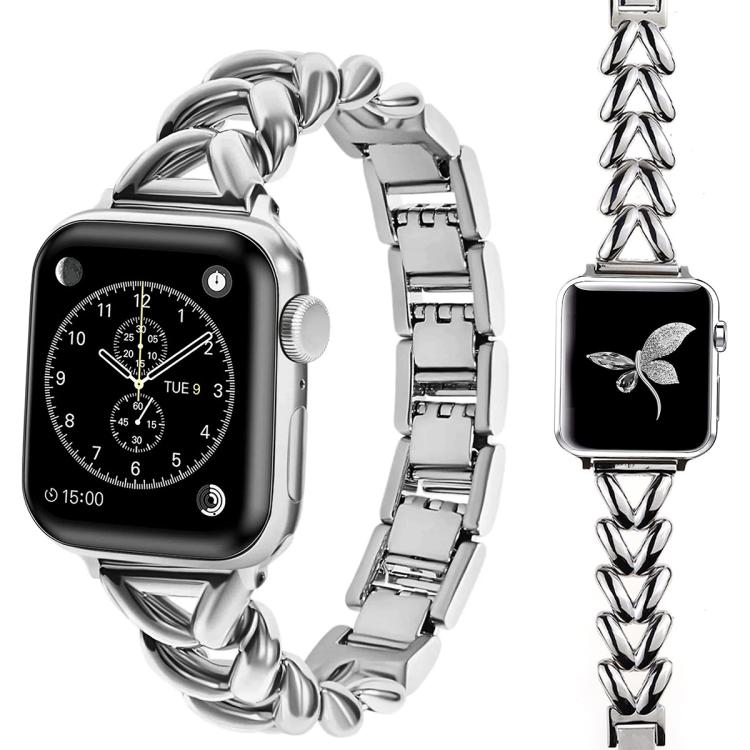 Bracelet de montre en métal en forme de V xDfind, For Apple Watch 42 / 44 / 45 / 46 / 49mm, For Apple Watch 38 / 40 / 41 / S10 42mm