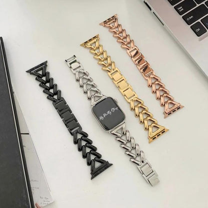 Bracelet de montre en métal en forme de V xDfind, For Apple Watch 42 / 44 / 45 / 46 / 49mm, For Apple Watch 38 / 40 / 41 / S10 42mm