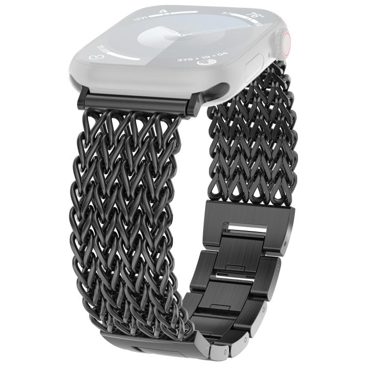 Bracelet de montre en acier inoxydable tressé à chevrons xDfind, For Apple Watch 42 / 44 / 45 / 46 / 49mm, For Apple Watch 38 / 40 / 41 / S10 42mm