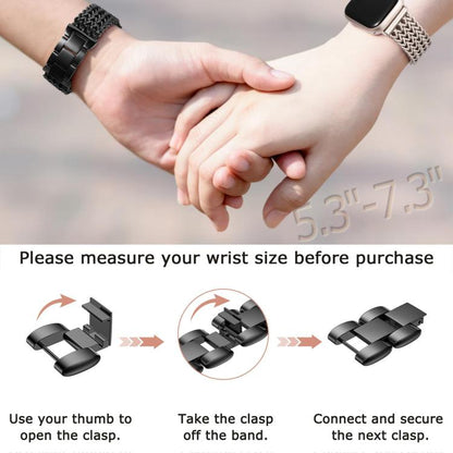 Bracelet de montre en acier inoxydable tressé à chevrons xDfind, For Apple Watch 42 / 44 / 45 / 46 / 49mm, For Apple Watch 38 / 40 / 41 / S10 42mm