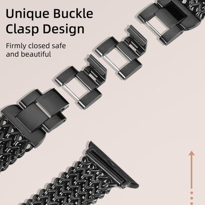Bracelet de montre en acier inoxydable tressé à chevrons xDfind, For Apple Watch 42 / 44 / 45 / 46 / 49mm, For Apple Watch 38 / 40 / 41 / S10 42mm