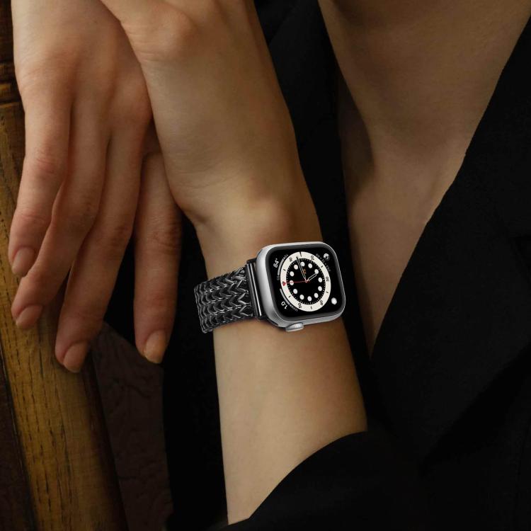 Bracelet de montre en acier inoxydable tressé à chevrons xDfind, For Apple Watch 42 / 44 / 45 / 46 / 49mm, For Apple Watch 38 / 40 / 41 / S10 42mm