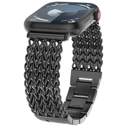 Bracelet de montre en acier inoxydable tressé à chevrons xDfind, For Apple Watch 42 / 44 / 45 / 46 / 49mm, For Apple Watch 38 / 40 / 41 / S10 42mm
