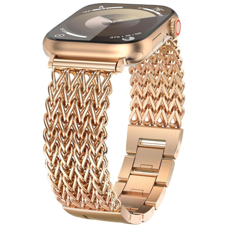 Bracelet de montre en acier inoxydable tressé à chevrons xDfind, For Apple Watch 42 / 44 / 45 / 46 / 49mm, For Apple Watch 38 / 40 / 41 / S10 42mm