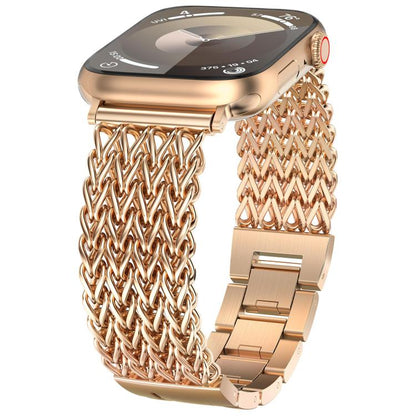 Bracelet de montre en acier inoxydable tressé à chevrons xDfind, For Apple Watch 42 / 44 / 45 / 46 / 49mm, For Apple Watch 38 / 40 / 41 / S10 42mm