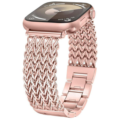 Bracelet de montre en acier inoxydable tressé à chevrons xDfind, For Apple Watch 42 / 44 / 45 / 46 / 49mm, For Apple Watch 38 / 40 / 41 / S10 42mm