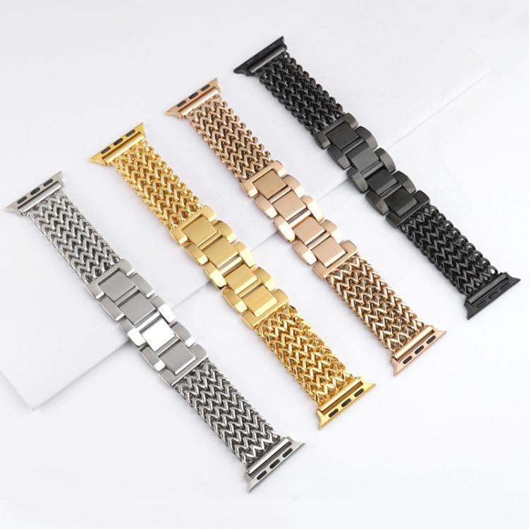 Bracelet de montre en acier inoxydable tressé à chevrons xDfind, For Apple Watch 42 / 44 / 45 / 46 / 49mm, For Apple Watch 38 / 40 / 41 / S10 42mm