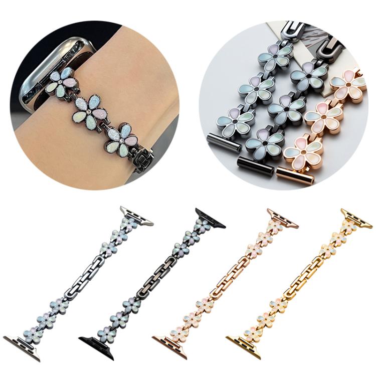 Bracelet de montre en métal à pétales de soleil xDfind, For Apple Watch 42 / 44 / 45 / 46 / 49mm, For Apple Watch 38 / 40 / 41 / S10 42mm