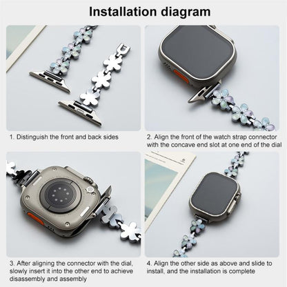 Bracelet de montre en métal à pétales de soleil xDfind, For Apple Watch 42 / 44 / 45 / 46 / 49mm, For Apple Watch 38 / 40 / 41 / S10 42mm