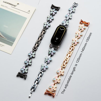 Bracelet de montre en métal à pétales de soleil xDfind, For Xiaomi Band 10 Pro / 9 Pro / 8 Pro, For Redmi Watch 6 / 5 / 4, For Xiaomi Smart Band 10 / 9 / 8
