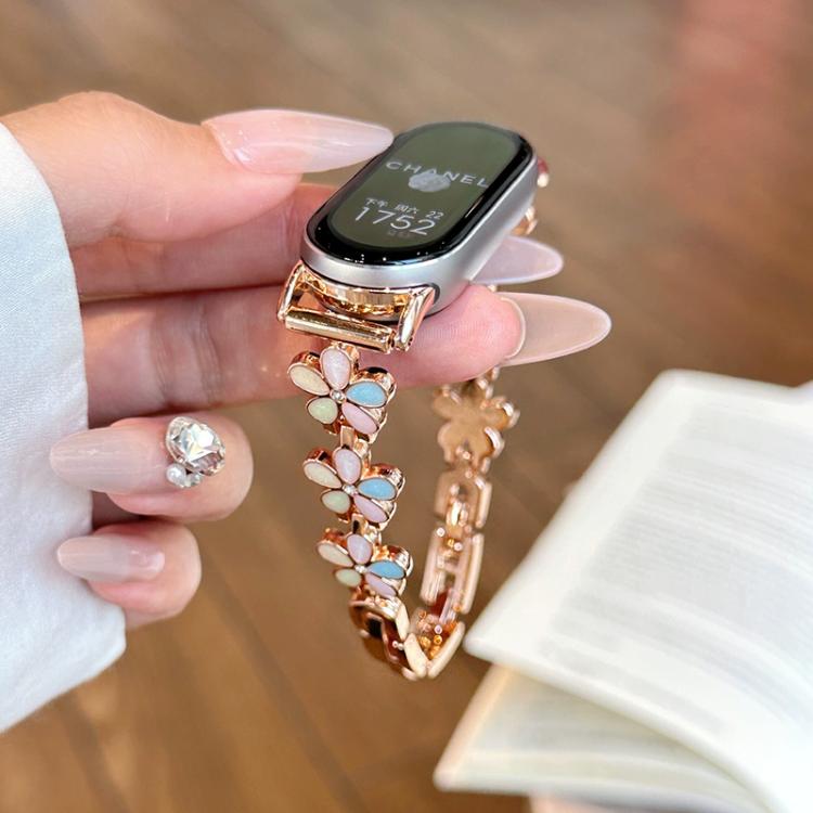 Bracelet de montre en métal à pétales de soleil xDfind, For Xiaomi Band 10 Pro / 9 Pro / 8 Pro, For Redmi Watch 6 / 5 / 4, For Xiaomi Smart Band 10 / 9 / 8