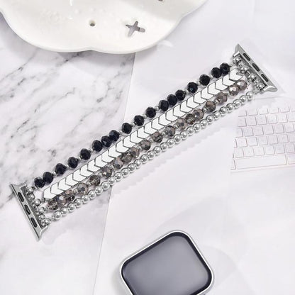 Bracelet de montre en métal à perles de cristal xDfind, For Apple Watch 42 / 44 / 45 / 46 / 49mm, For Apple Watch 38 / 40 / 41 / S10 42mm