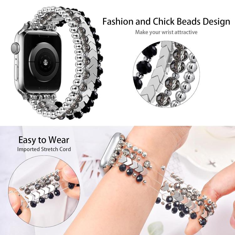Bracelet de montre en métal à perles de cristal xDfind, For Apple Watch 42 / 44 / 45 / 46 / 49mm, For Apple Watch 38 / 40 / 41 / S10 42mm