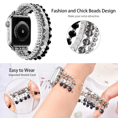 Bracelet de montre en métal à perles de cristal xDfind, For Apple Watch 42 / 44 / 45 / 46 / 49mm, For Apple Watch 38 / 40 / 41 / S10 42mm