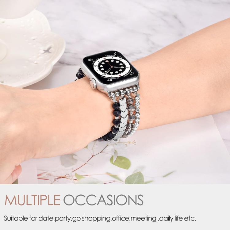 Bracelet de montre en métal à perles de cristal xDfind, For Apple Watch 42 / 44 / 45 / 46 / 49mm, For Apple Watch 38 / 40 / 41 / S10 42mm