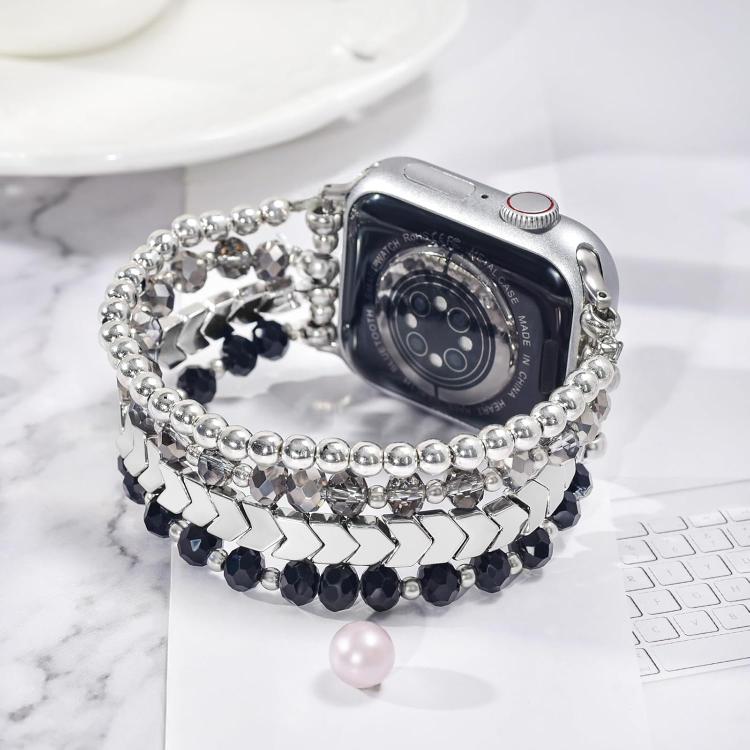 Bracelet de montre en métal à perles de cristal xDfind, For Apple Watch 42 / 44 / 45 / 46 / 49mm, For Apple Watch 38 / 40 / 41 / S10 42mm