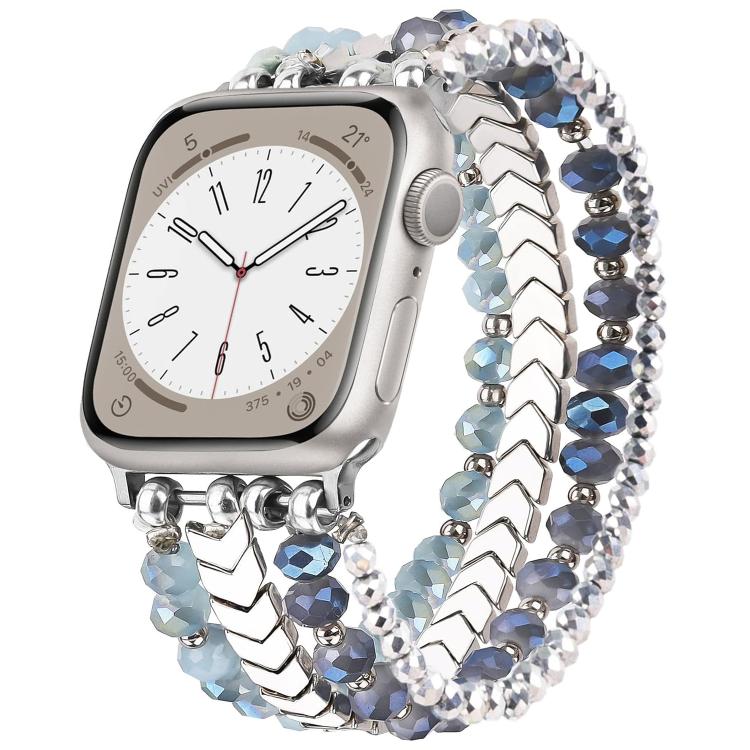 Bracelet de montre en métal à perles de cristal xDfind, For Apple Watch 42 / 44 / 45 / 46 / 49mm, For Apple Watch 38 / 40 / 41 / S10 42mm