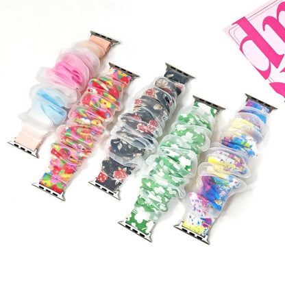 Bracelet de montre xDfind en polyester hybride organza double couche, For Apple Watch 42 / 44 / 45 / 46 / 49mm, For Apple Watch 38 / 40 / 41 / S10 42mm