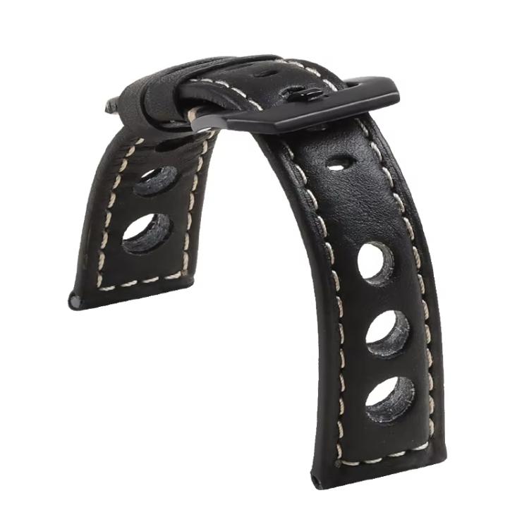 Bracelet de montre xDfind en cuir véritable respirant à trois trous, 20mm, 22mm, 24mm