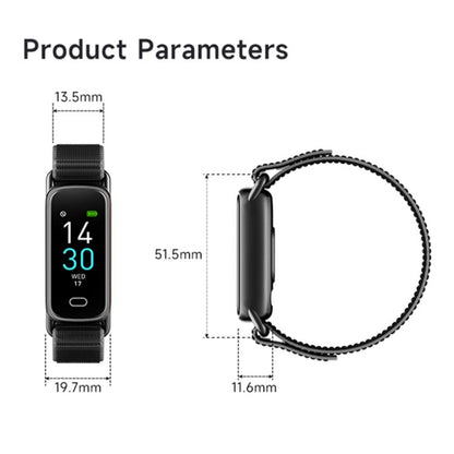 Bracelet connecté GTL1 avec écran TFT de 0,96 pouce et surveillance de la fréquence cardiaque