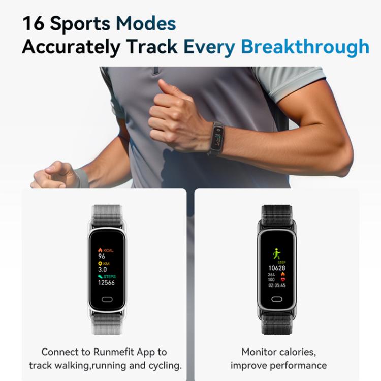 Bracelet connecté GTL1 avec écran TFT de 0,96 pouce et surveillance de la fréquence cardiaque