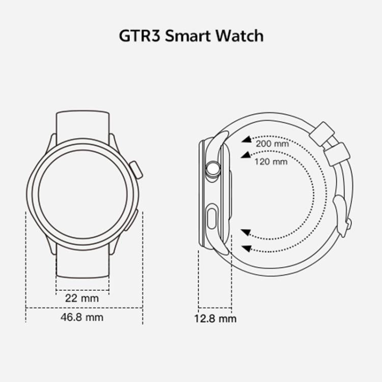 Montre connectée GTR3 avec écran AMOLED de 1,43 pouce et suivi de la fréquence cardiaque