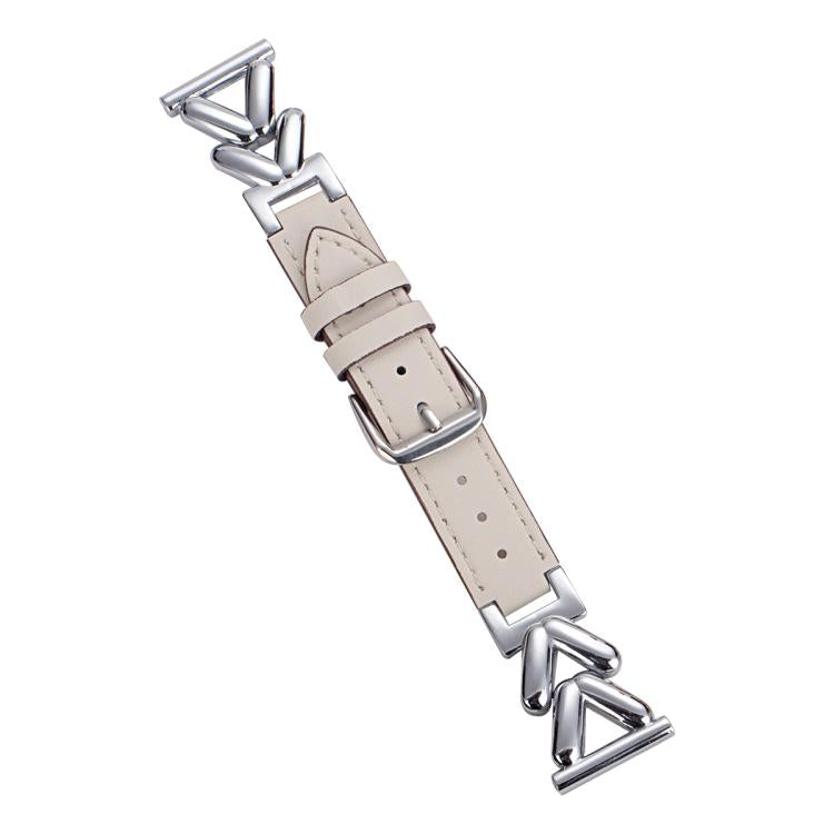Bracelet de montre hybride cuir et métal en forme de V xDfind, 22mm