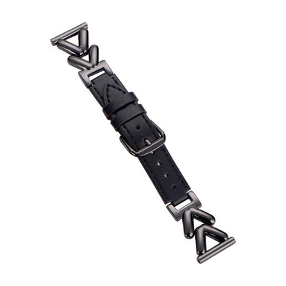 Bracelet de montre hybride cuir et métal en forme de V xDfind, 22mm