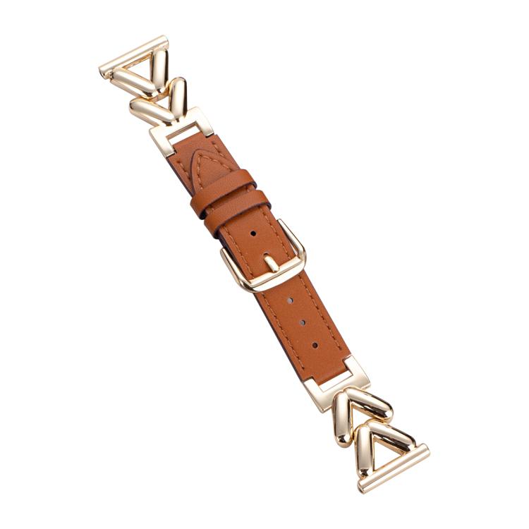 Bracelet de montre hybride cuir et métal en forme de V xDfind, 22mm