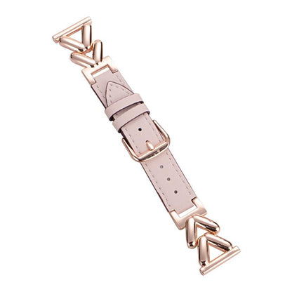 Bracelet de montre hybride cuir et métal en forme de V xDfind, 22mm