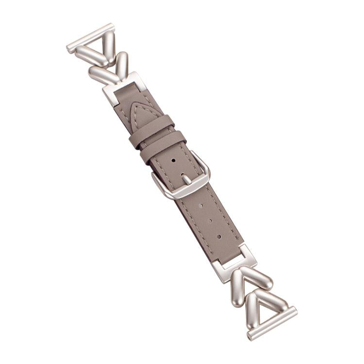 Bracelet de montre hybride cuir et métal en forme de V xDfind, 22mm