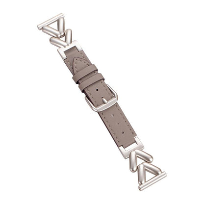 Bracelet de montre hybride cuir et métal en forme de V xDfind, 22mm