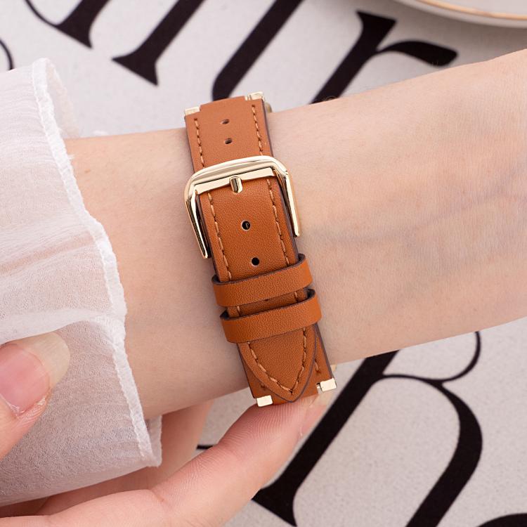 Bracelet de montre hybride cuir et métal en forme de V xDfind, 22mm