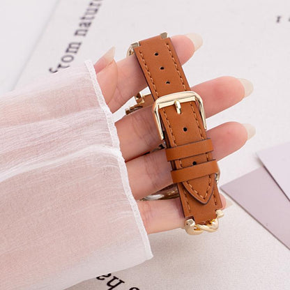 Bracelet de montre hybride en cuir et métal avec chaîne en denim xDfind, 22mm