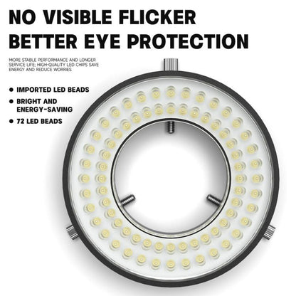 Luowei LS03 High Lumen 72LED Microscope Ring Light Source