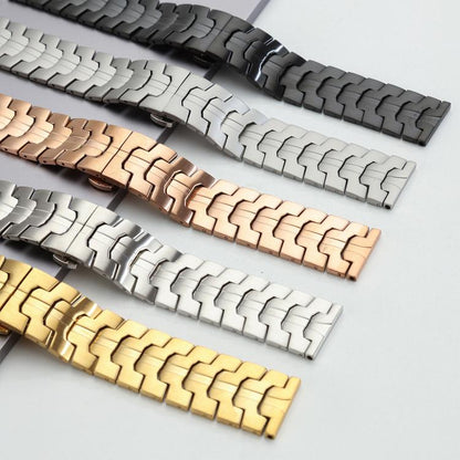 Bracelet de montre en acier inoxydable à boucle papillon xDfind, 22mm