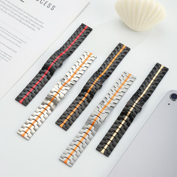 Bracelet de montre en acier inoxydable à boucle papillon xDfind, 22mm