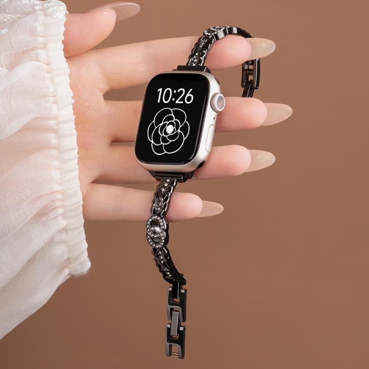 Bracelet fin xDfind en acier inoxydable et métal diamanté, For Apple Watch 42 / 44 / 45 / 46 / 49mm, For Apple Watch 38 / 40 / 41 / S10 42mm