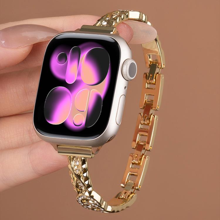 Bracelet fin xDfind en acier inoxydable et métal diamanté, For Apple Watch 42 / 44 / 45 / 46 / 49mm, For Apple Watch 38 / 40 / 41 / S10 42mm