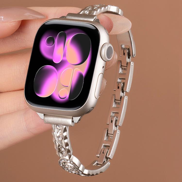 Bracelet fin xDfind en acier inoxydable et métal diamanté, For Apple Watch 42 / 44 / 45 / 46 / 49mm, For Apple Watch 38 / 40 / 41 / S10 42mm